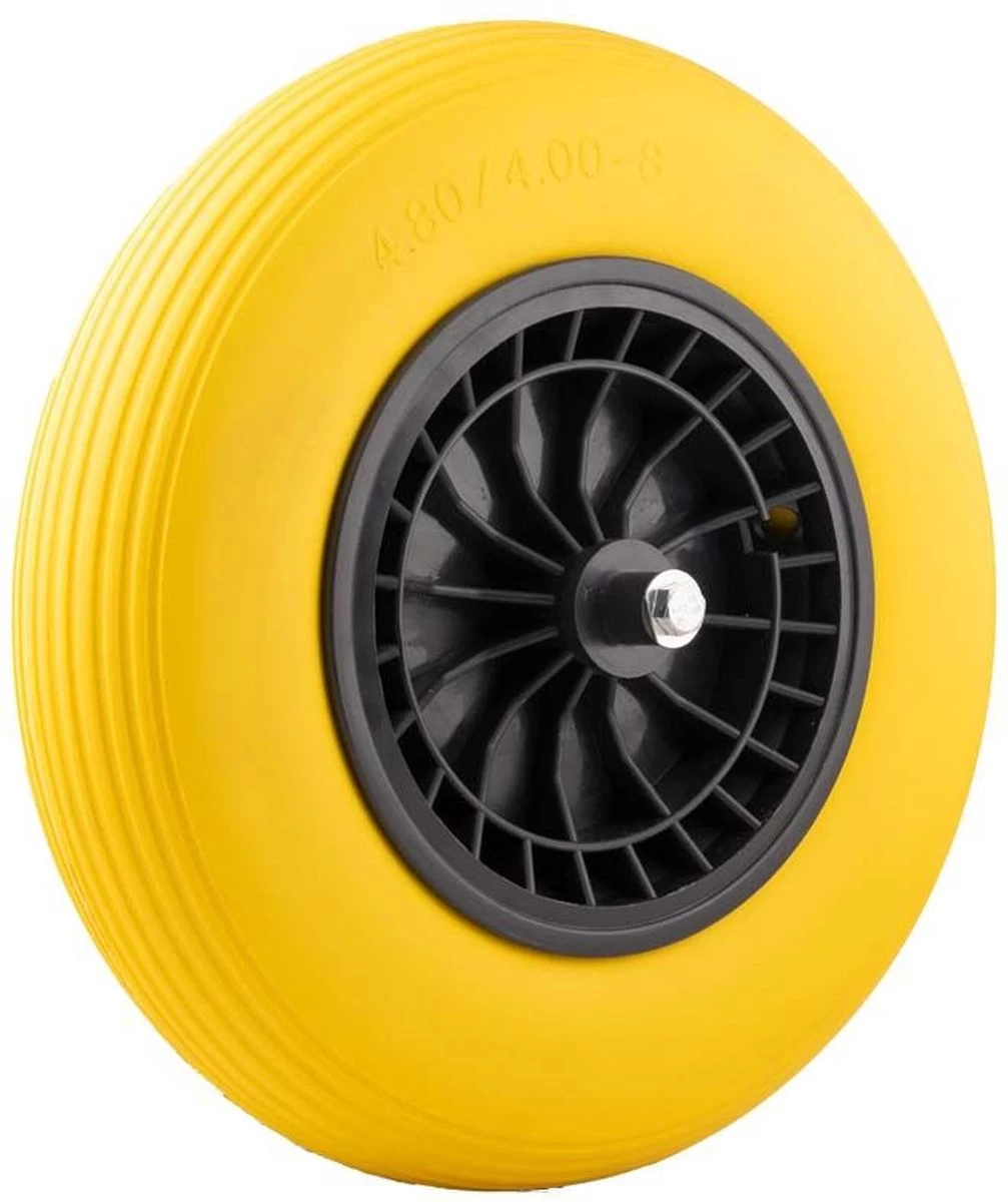 Merkloos Kruiwagenwiel Anti Lek - 4.80/4.00-8 - Massief PU Band - Lekvrij Wiel Met 130mm As - Kruiwagenband 4.80/400 Voor Kruiwagen - Image 4