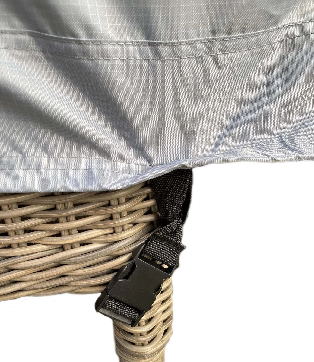 COVER UP HOC - Diamond Hoes Tuinmeubelen- 250x250x90 Cm - Tuinset Beschermhoes Waterdicht Met Stormbanden, Trekkoord En Afwaterings HOCCIE - Zilvergrijze Hoes Tuinmeubels - Image 4