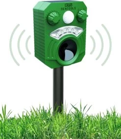 Dentools Ultrasone Kattenverjager 110 Graden - Ongedierte Verjager - Ongediertebestrijding - Zonneenergie - Groot Bereik - Oplaadbaar