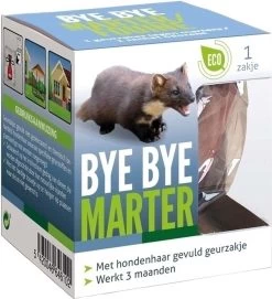 BSI - Bye Bye Marter Marterverjager - Afweer Van Marters - Met Hondenhaar Gevuld Geurzakje - 1 Stuk