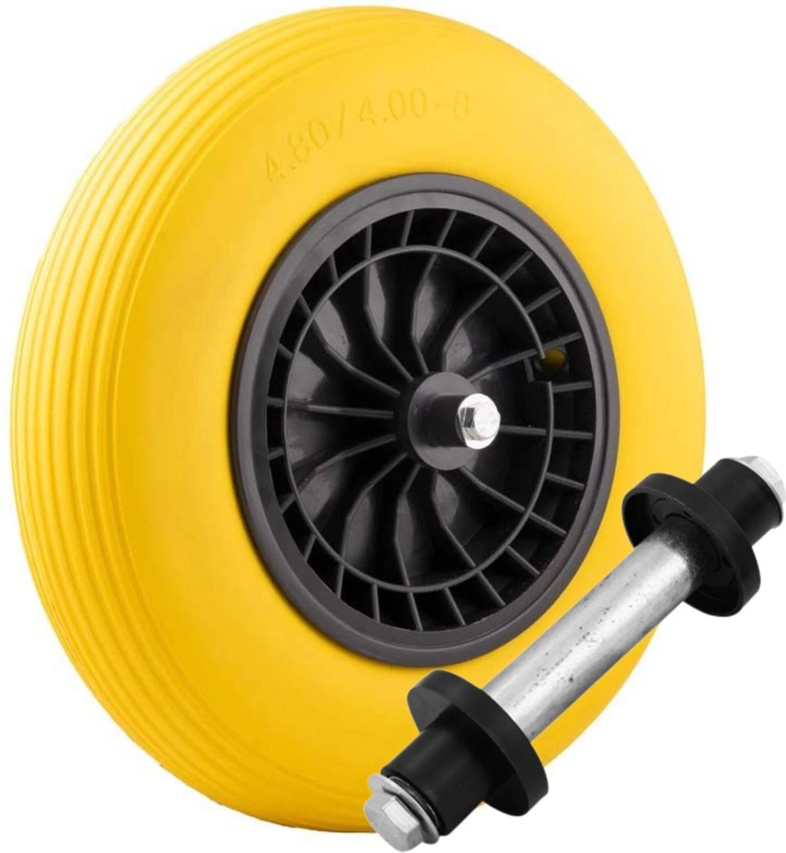 Merkloos Kruiwagenwiel Anti Lek - 4.80/4.00-8 - Massief PU Band - Lekvrij Wiel Met 130mm As - Kruiwagenband 4.80/400 Voor Kruiwagen - Image 6