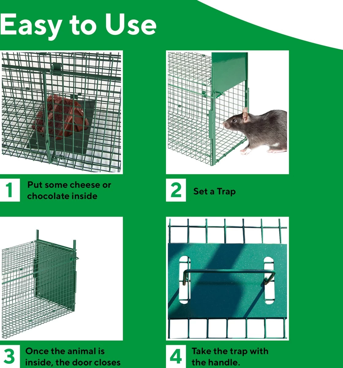 MaxxGarden Vangkooi Voor Dieren Van 60x18x20cm - Rattenval - Dubbele Ingang - Opvouwbaar - Image 9