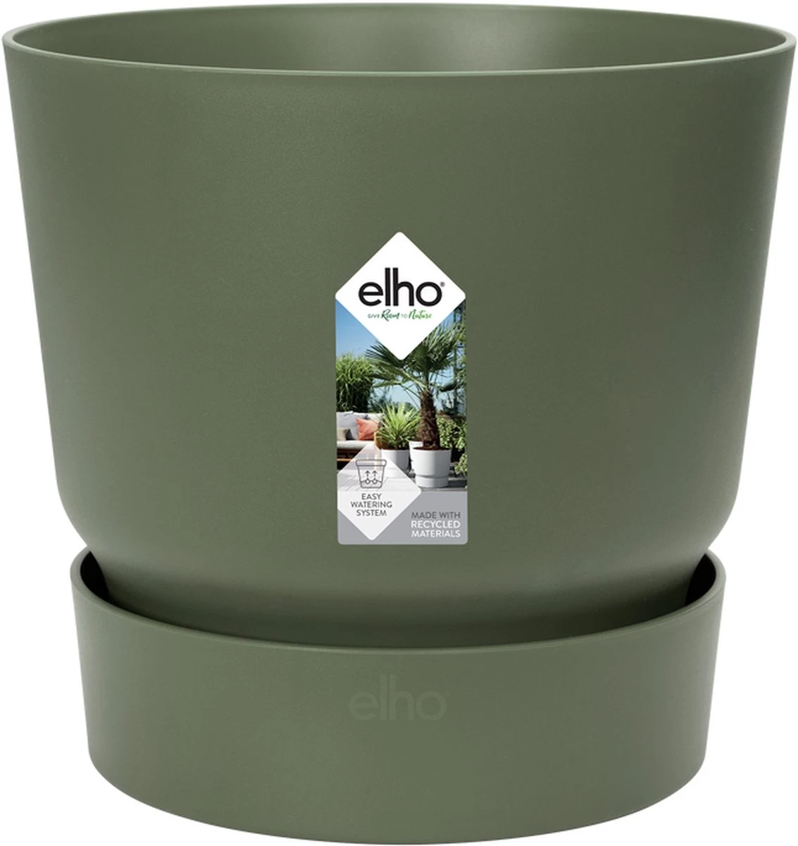 Elho Greenville Rond 30 - Grote Bloempot Voor Buiten - Gemaakt Van Gereycled Plastic - Ø 29.5 X H 27.8 Cm - Blad Groen - Image 4
