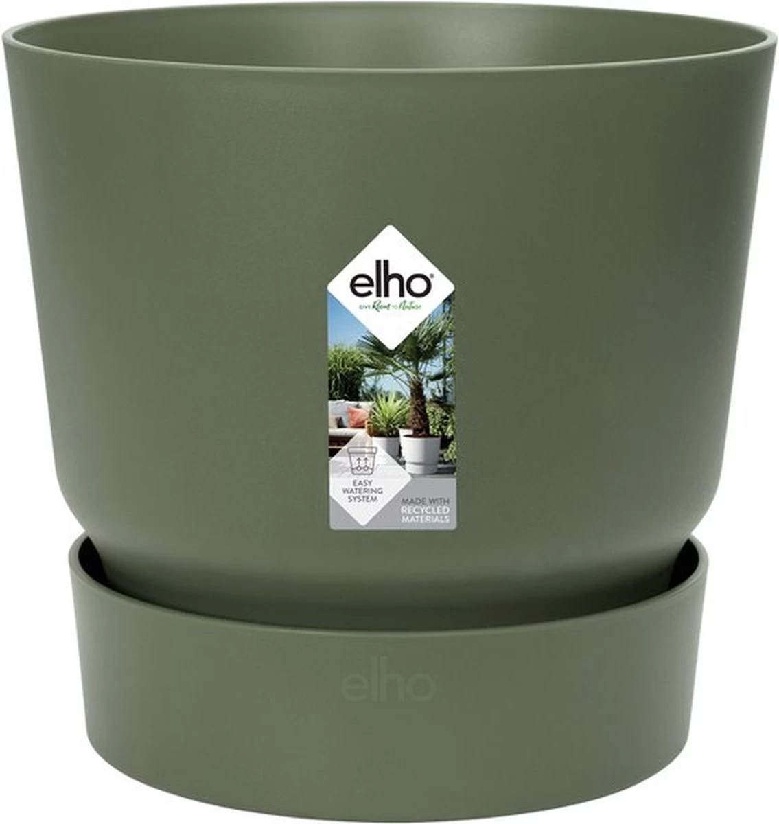 Elho Greenville Rond 30 - Grote Bloempot Voor Buiten - Gemaakt Van Gereycled Plastic - Ø 29.5 X H 27.8 Cm - Blad Groen - Image 8