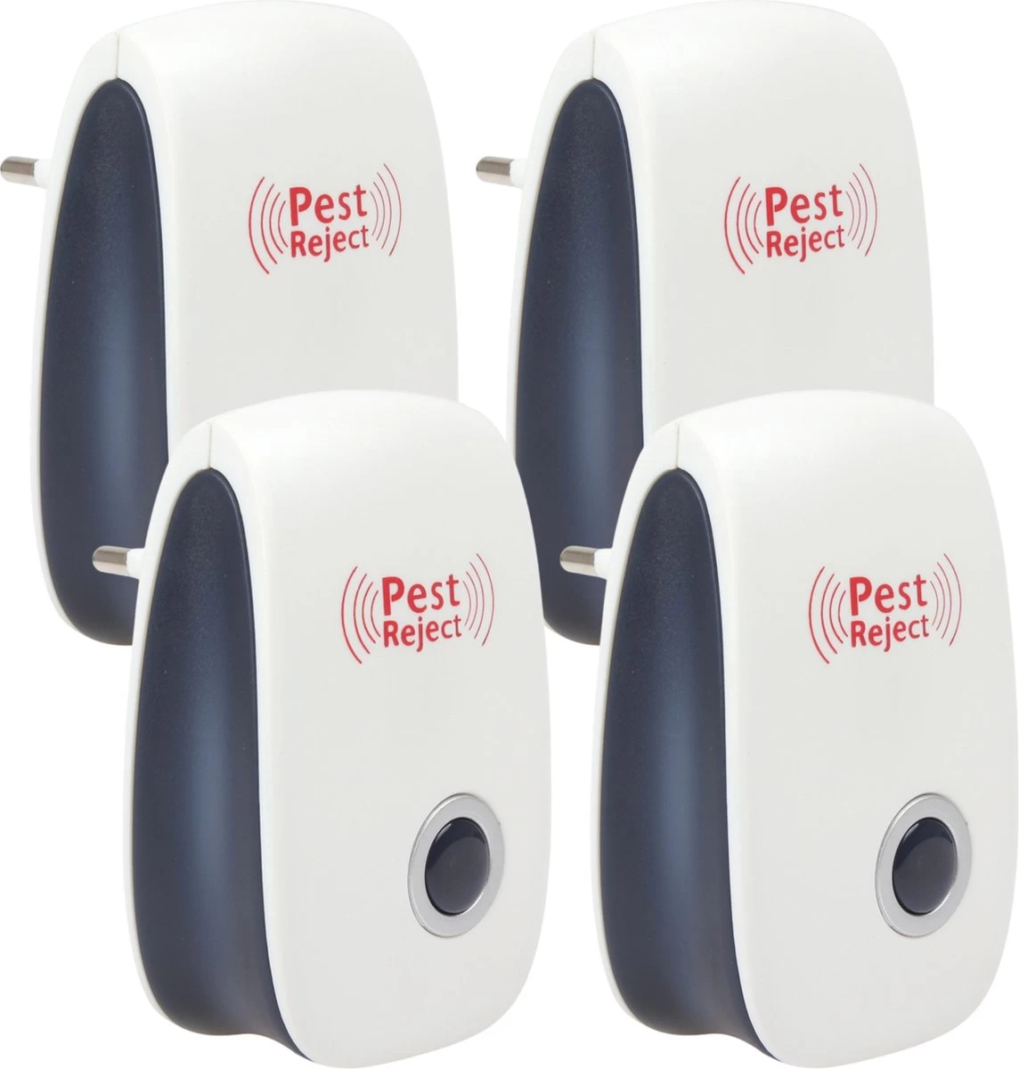 4 Pack Ultrasone Muizenverjager - Ongedierte Verjager - Muizenval - Diervriendelijk - Pest Reject - Repeller - Ratten Bestrijding - Muggenstekker - Vliegen - Insecten - Marter - Geluidloos - Wit