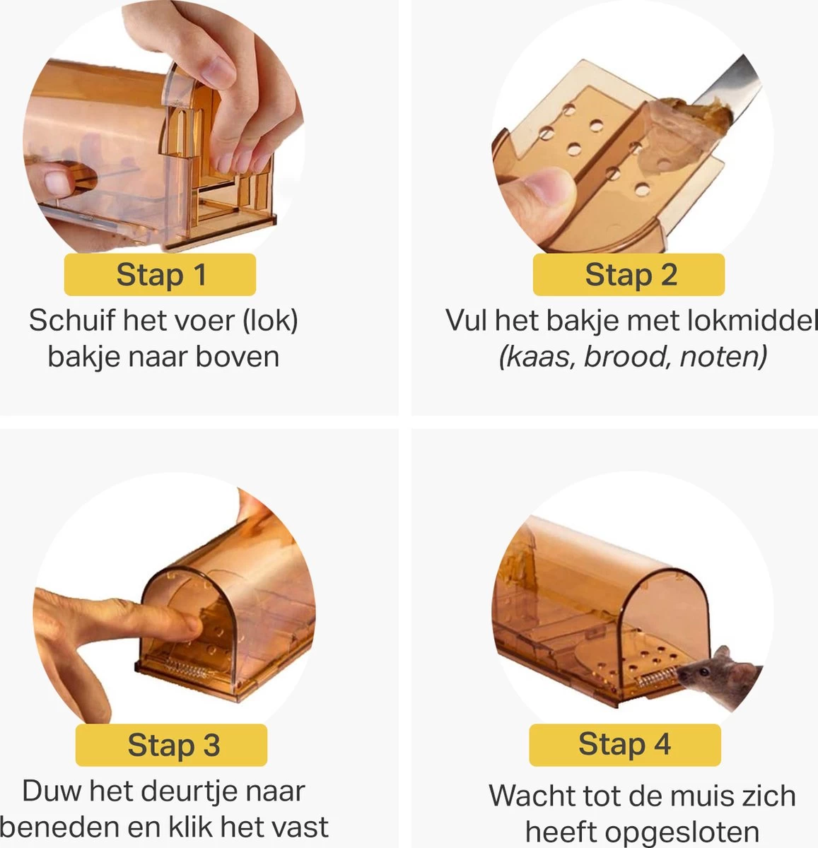 Vivid Green Diervriendelijke Muizenval Voor Binnen & Buiten - Muizenvallen - Muizenverjager - Mouse Trap - 2 Pack - Oranje - Image 5