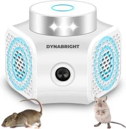 Dynabright Verjager® Muizenverjager - Ultrasone Verjager - Ultrasonische Ongedierte Verjager - 360 Graden & 4 Modi - Insecten Bestrijden - Pest Repeller - Oplaadbaar - PRO Versie