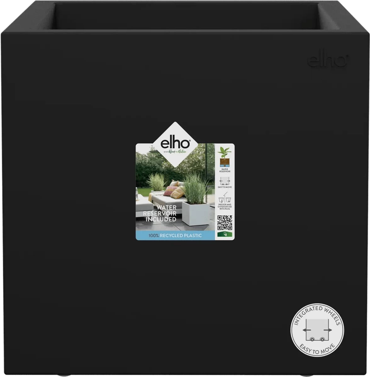 Elho Vivo Next Vierkant 40 - Plantenbak Voor Binnen & Buiten - Ø 39.0 X H 37.9 Cm - Zwart/Living Black - Image 11