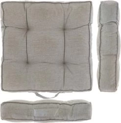 Unique Living | Box Kussen Ebby 45x45x7cm Chateau Grey | Kussen Tuinstoel