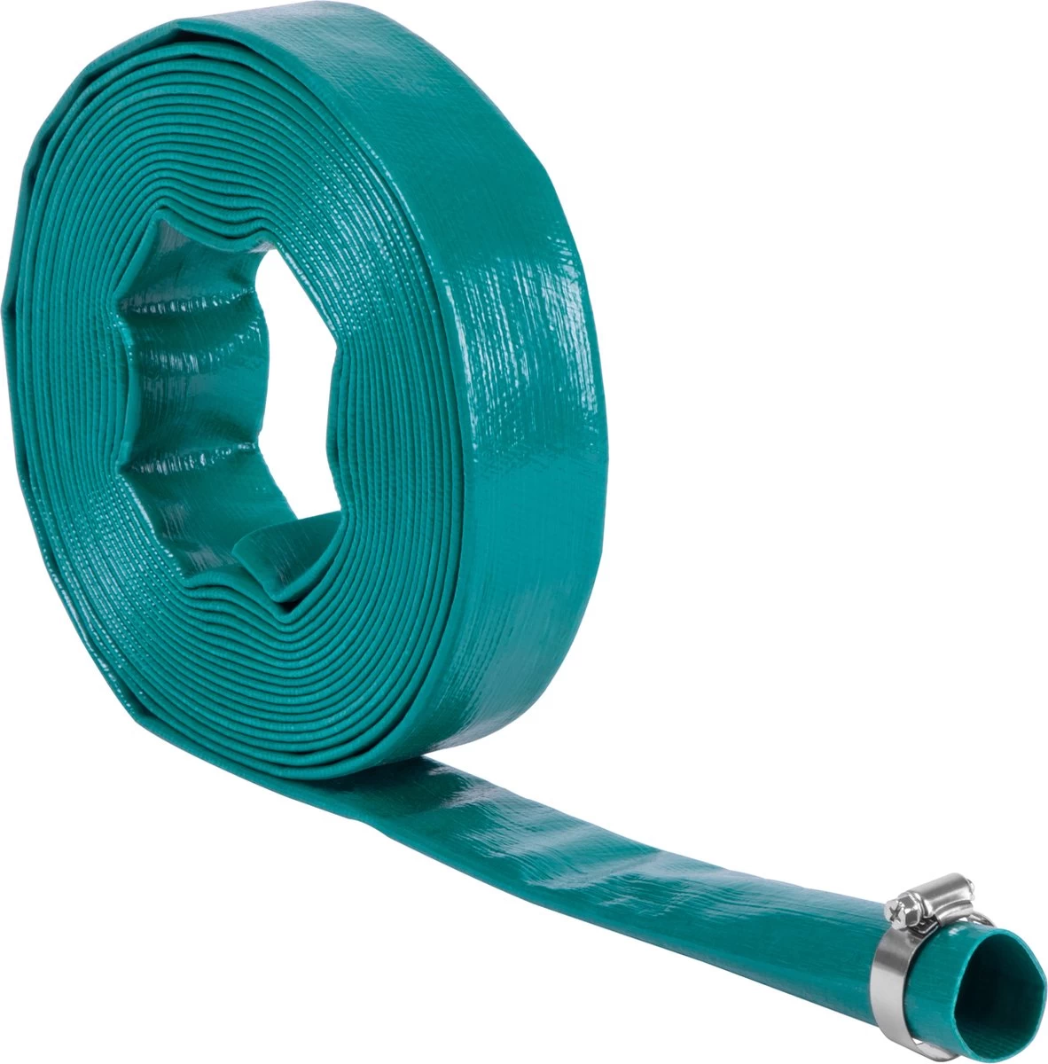 VONROC Dompelpomp Afvoerslang - Persslang - Plat – Universeel - 10m X 38mm - Image 2