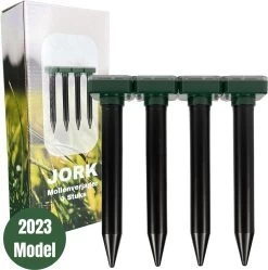 Jork - Mollenverjager - Mollenverjager Op Zonne Energie - Mollenbestrijding - Muizenverjager - Muizenval Diervriendelijke - 4 Stuks - Diervriendelijk - Zonne Energie - Waterdicht - V2 - 2023 Model