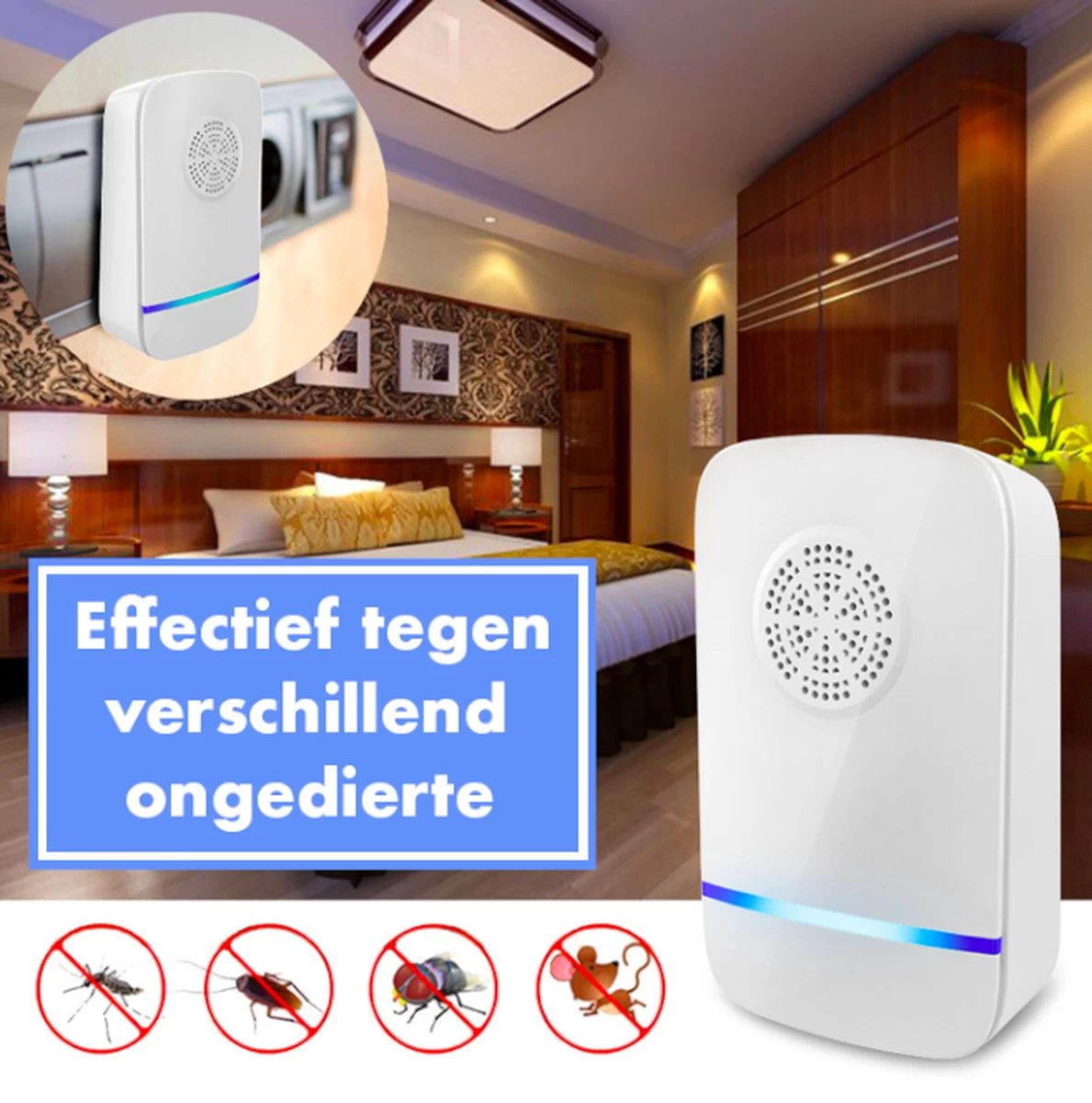 Muizenverjager Ultrasone Binnen - Ongedierte Verjager - Muizenval Voor Binnen - Wit - 2 Stuks + Ongedierte Preventieboekje - Image 5