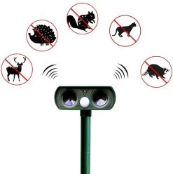 Sparckz Verjager® Ultrasone Kattenverjager Op Zonneenergie - Kattenschrik - Marterverjager - Afweermiddel Voor Vogels, Katten, Muizen, Ongedierte Etc. - Waterdicht - Rond