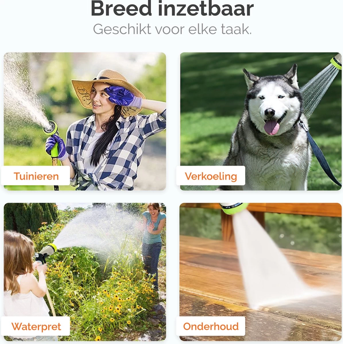 Goliving Tuinslang Flexibel - 30 Meter - Uitrekbare Tuinslang Sproeier - Tuinsproeier - Zwart - Acht Standen - Met Opbergtas - Image 6