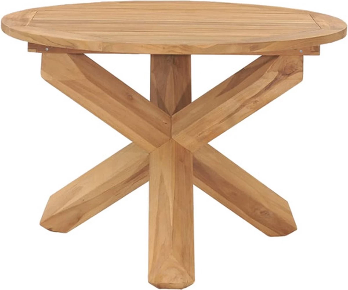 VidaXL Tuintafel Ø110x75 Cm Massief Teakhout - Image 5