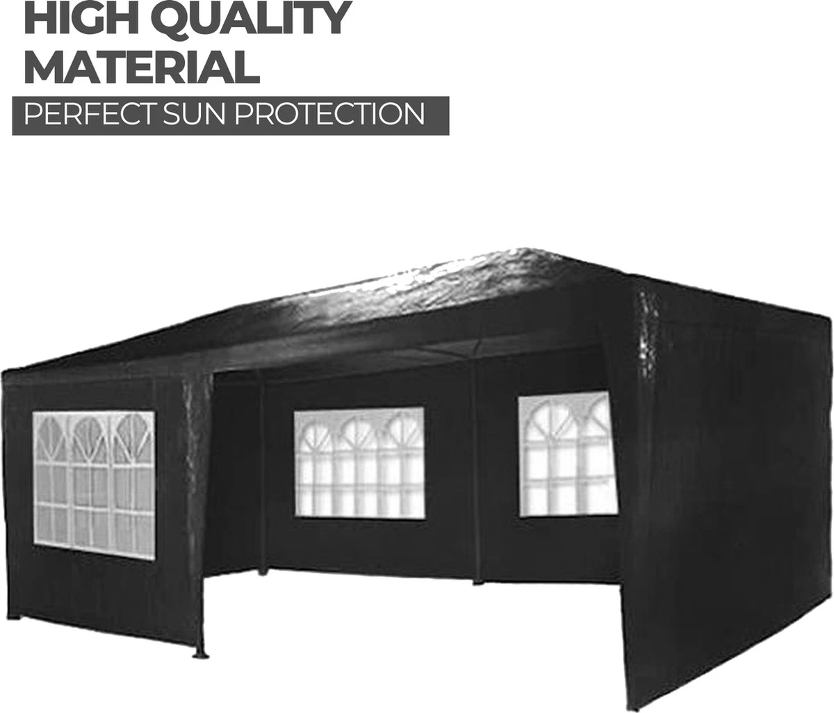 MaxxGarden Partytent - Paviljoen - 3x6m - Incl. Zijwanden - Waterdicht - Zwart - Image 4