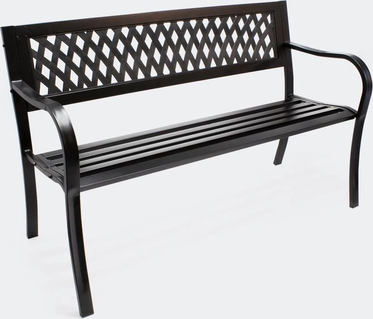 Tuinbank - Marijke -Tuinbankje - Tuinbank Metaal - Tuinbank Hout - Weersbestendig - 126 X 53 X 77 Cm