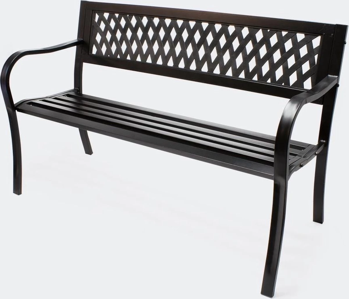 Tuinbank - Marijke -Tuinbankje - Tuinbank Metaal - Tuinbank Hout - Weersbestendig - 126 X 53 X 77 Cm - Image 2