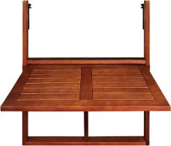 Merkloos Casaria Balkontafel - FSC®-Gecertificeerd Acaciahout – Hangend – Bruin