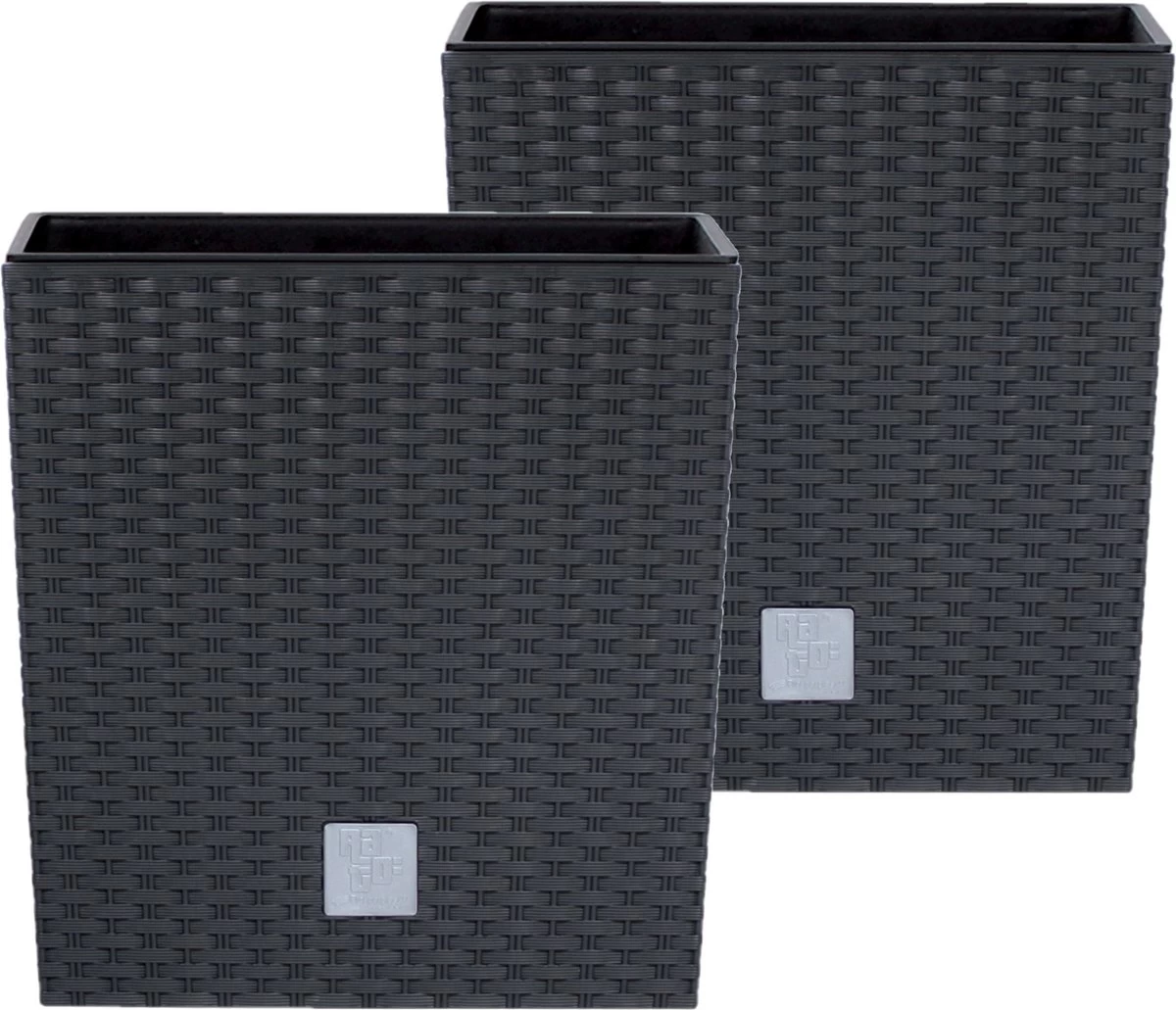 Prosperplast Kunststof Rato Rotan Bloempot/plantenpot Met Binnenpot Antraciet 40 Cm - Bloempotten Voor Binnen En Buiten - Image 5