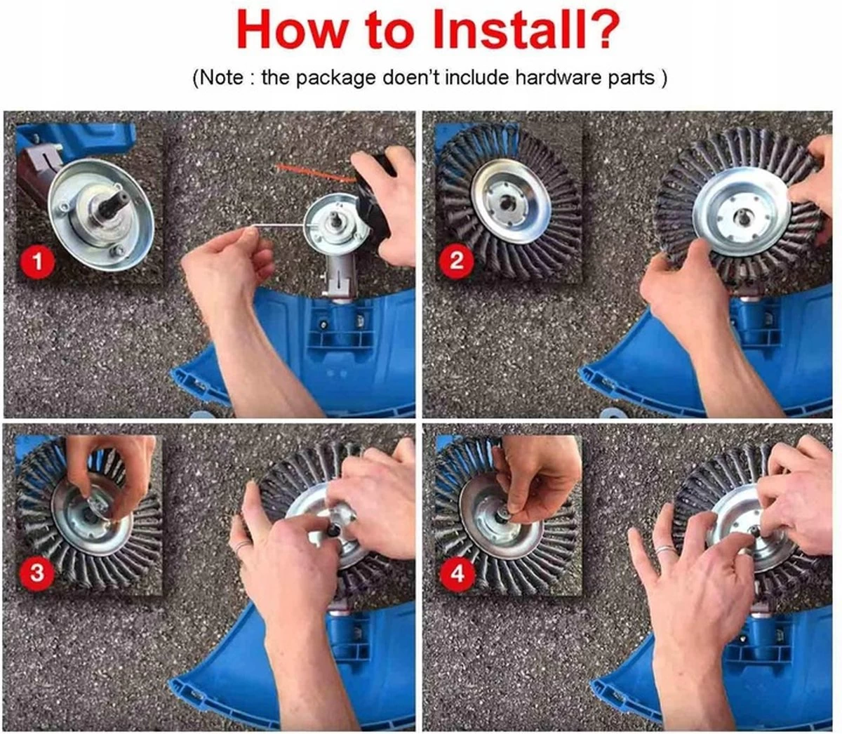 Merkloos Onkruidborstel - Voegenborstel - Elektrisch - Bosmaaier - Staalborstel - Universeel - 20cm - Image 6