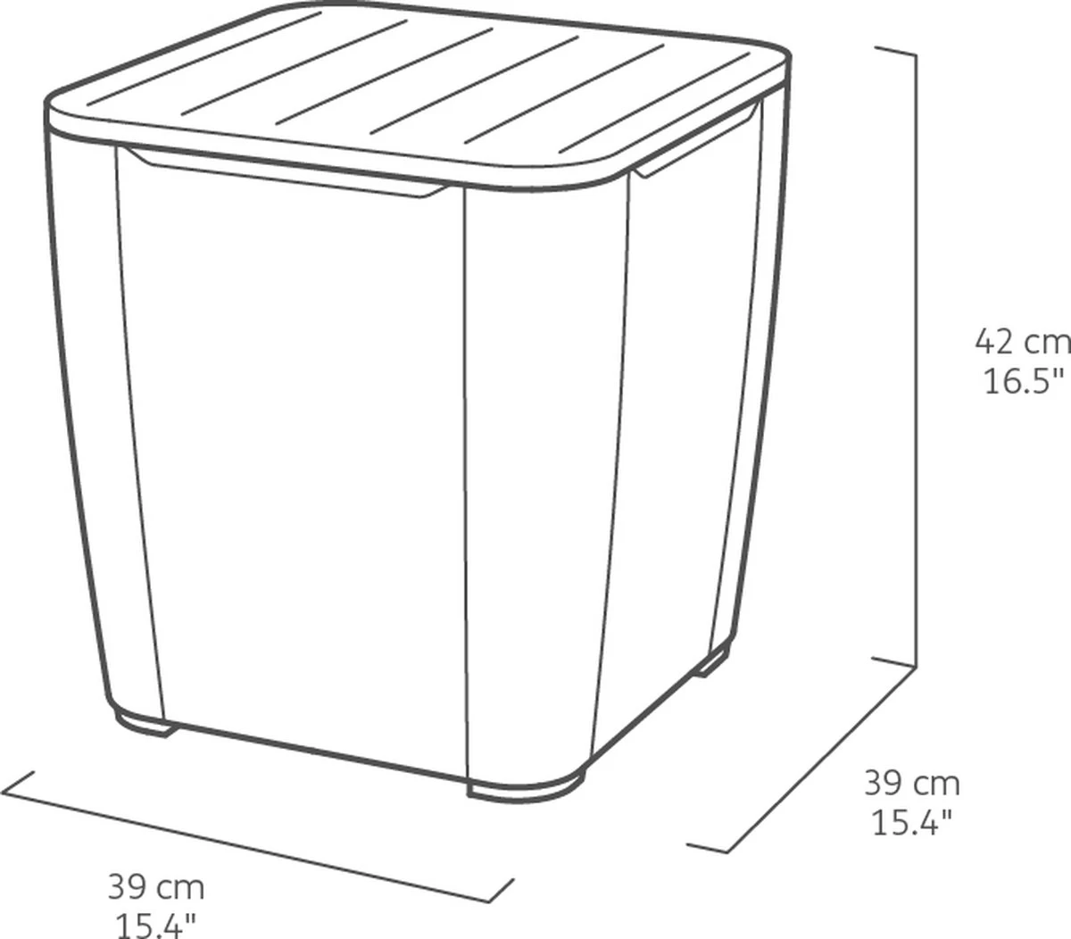 ALLIBERT Keter Luzon Opbergtafel - 39x39x43cm - Donkergrijs - Image 2