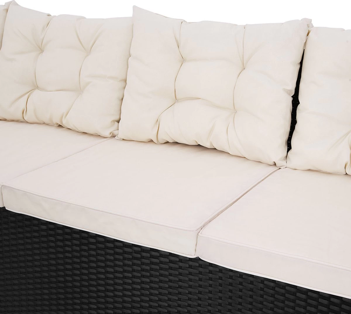 Casaria Polyrattan Tuinset - 15 Delig Voor 6 Personen – Crème Zwart - Image 4
