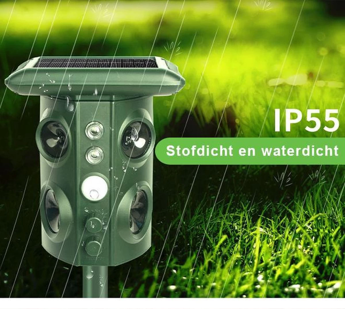 Valhalla NL - Kattenverjager - Ongedierte Verjager - Outdoor - Kunststof - Groen - 16x13x11 Cm - Image 9