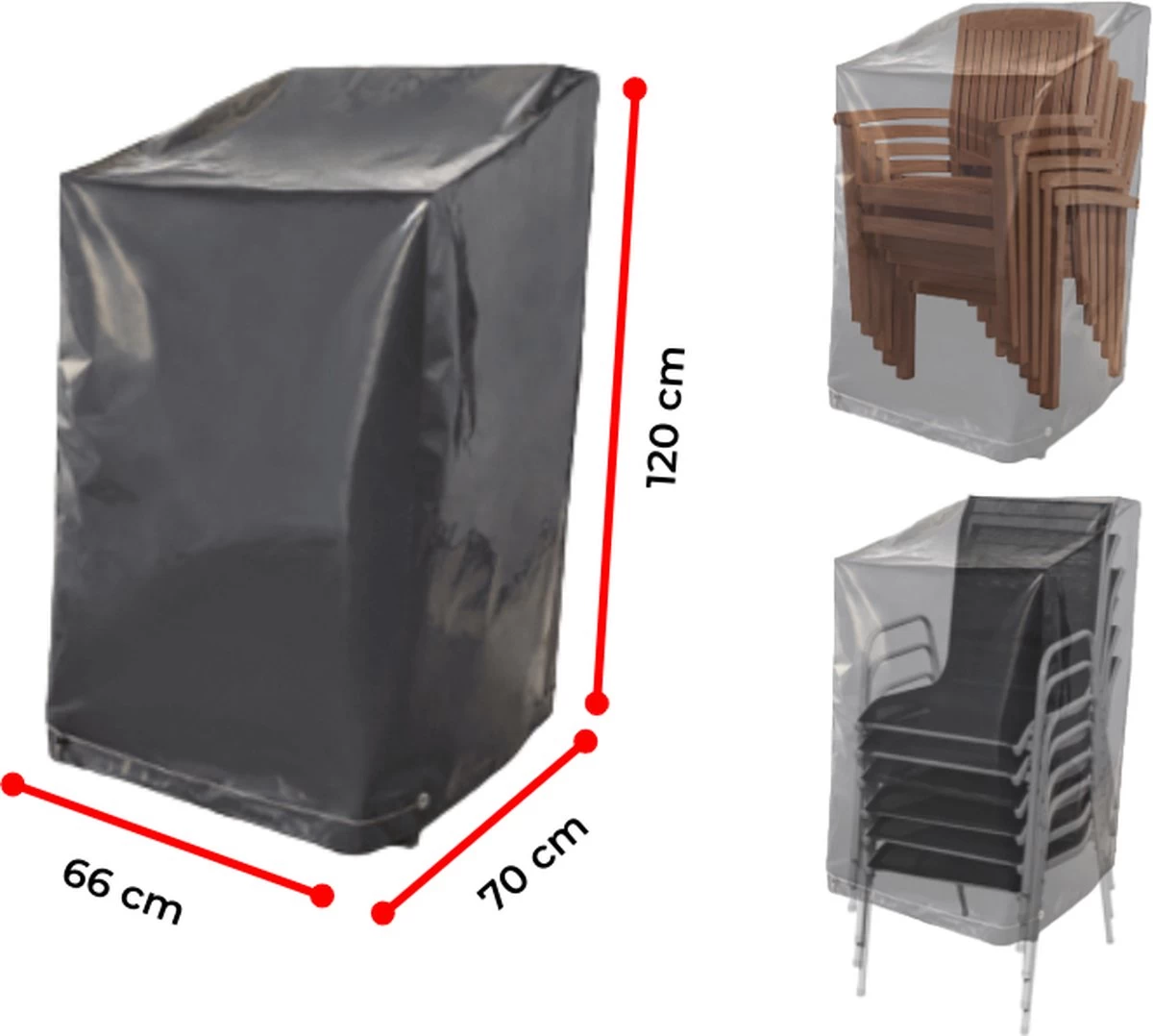 Luxe Waterdichte Beschermhoes Voor Tuinstoelen | Tuinmeubelen | Stoelhoezen | Afdekzeil | Klapstoelen | 120 X 70 X 66 Cm