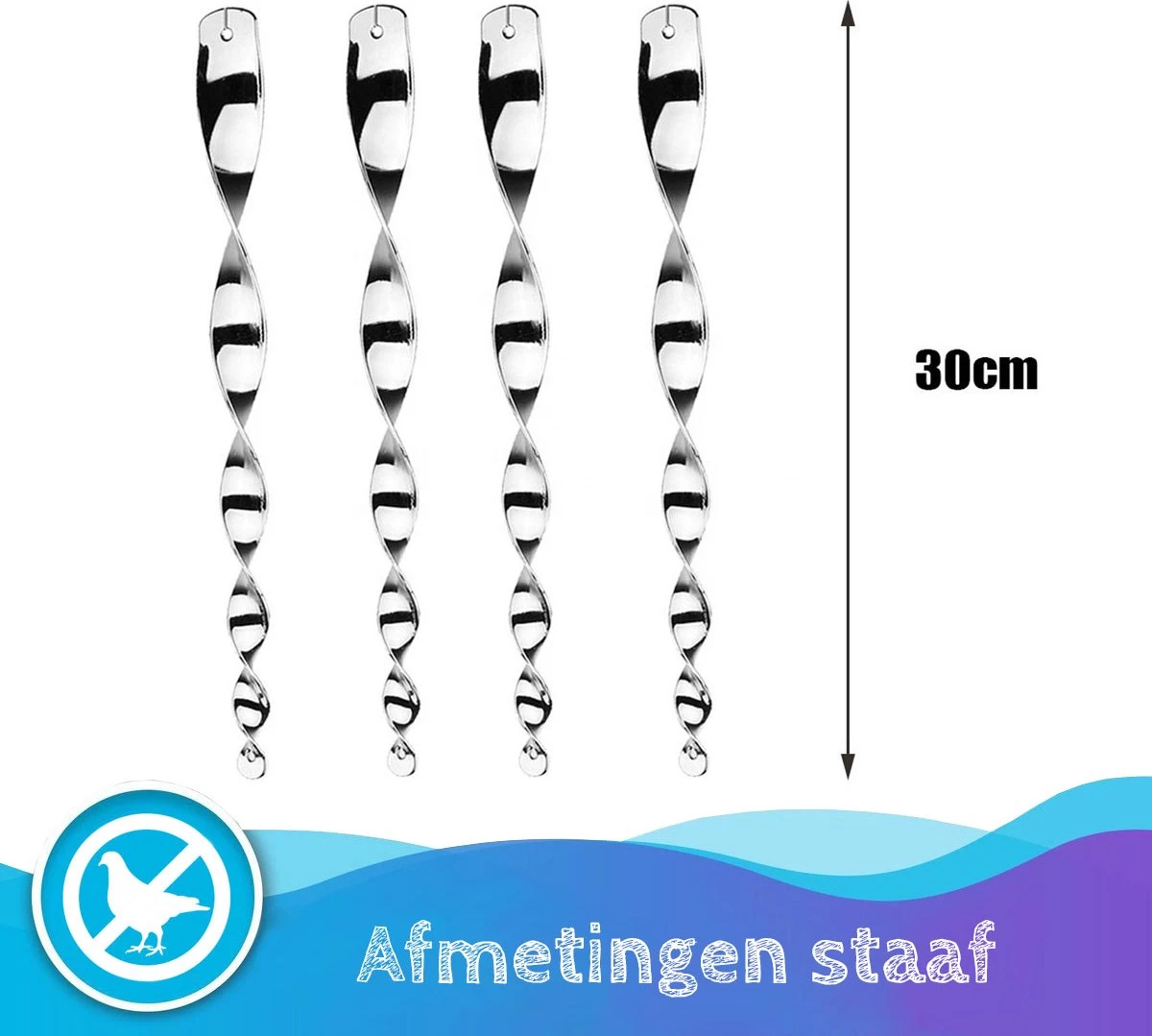 Summer Spark Vogel Afschrik Spiraalstaaf 6 Stuks - Duivenverjager - Holografisch Vogelverjager - Vogelverschrikker – Duivenwering – Alternatief Voor Duivenpinnen En Vogelnet - Image 2