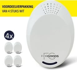 Merkloos Forgoods Ultrasone Muizenverjager En Ongedierte Verjager - Muizenverjager - Pest Reject - (4 Stuk Wit) - Ook Verkrijgbaar In Zwart