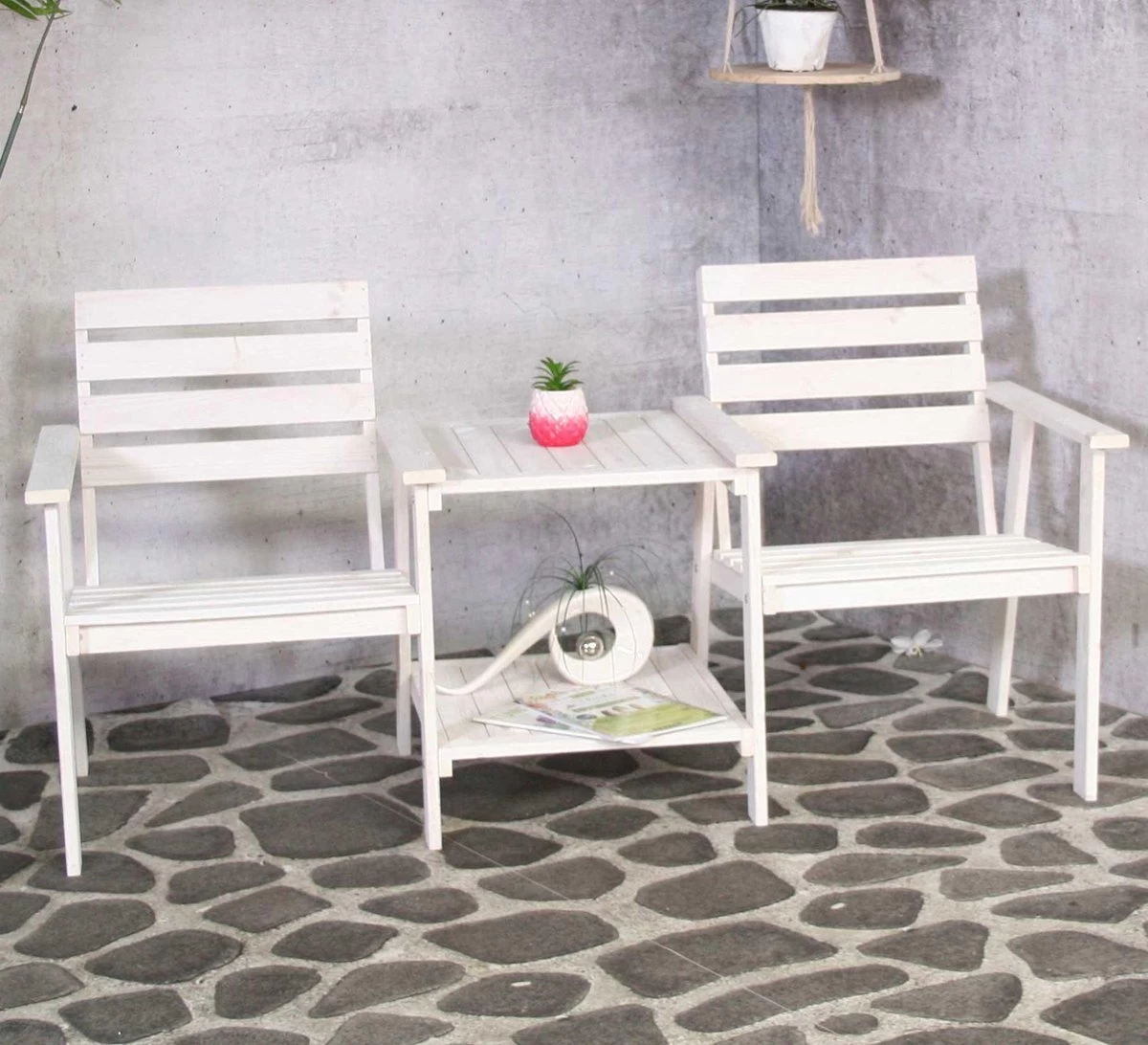 Tuinbank - Romeo Tete A Tete - Wit - 170cm - Image 6