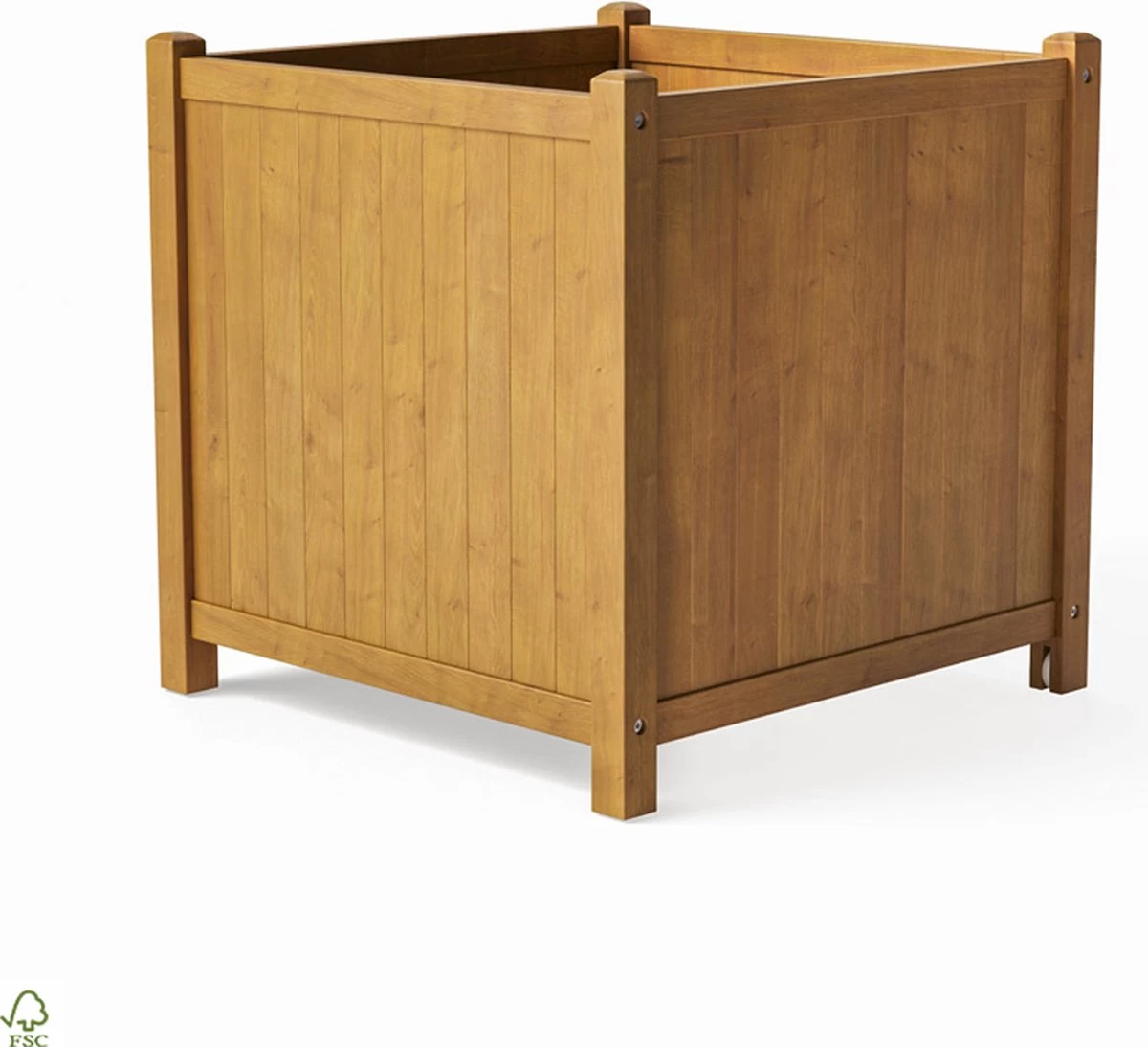 Houten Plantenbak Met Wieltjes 50x50 - Geolied Duurzaam FSC Acaciahout – Bloembak Buiten - Plantenbakken Buiten - Perfecthomeshop - Image 8