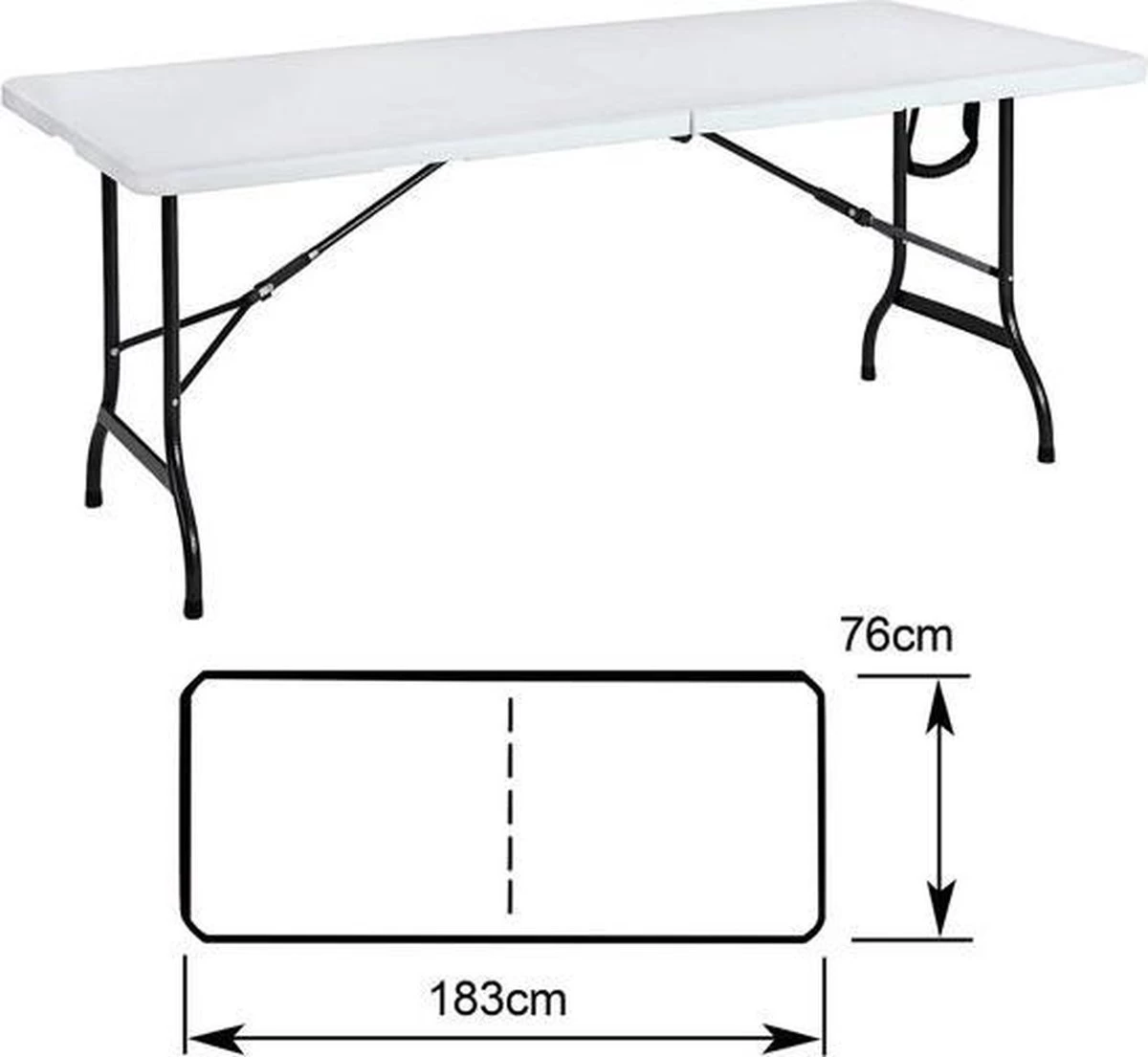 MaxxGarden Klaptafel - Inklapbare Tafel - Opvouwbare Tuintafel - Weerbestendig - Inclusief Handvat - 180x70x74 - Image 9