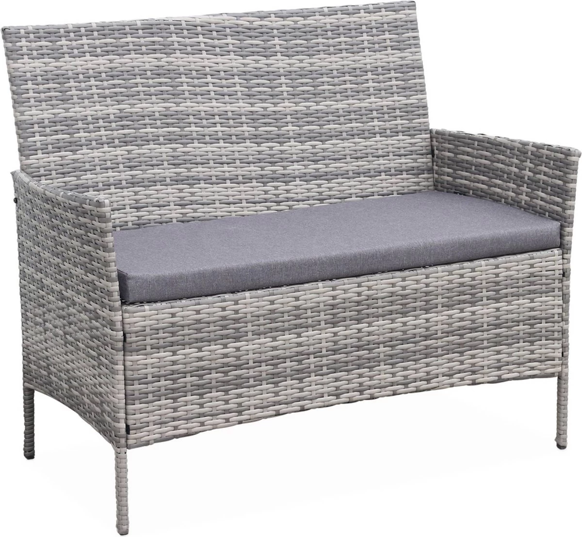 Alice's Garden Loungeset Moltès - 4 Plaatsen - Wicker - Kleine Set - Tinten Grijs/grijs - Image 6