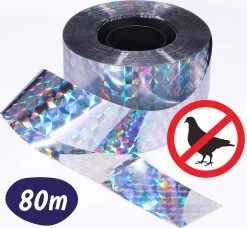 Merkloos Duivenverjager - Vogelverjager - Duivenwering - Vogelverschrikker - Geluid Door Beweging - Reiger - Kraai - Holografisch Duiven Lint - Reigerverschrikker - Alternatief Voor Duivenpinnen Of Vogelnet - Diervriendelijk - 80m Tape