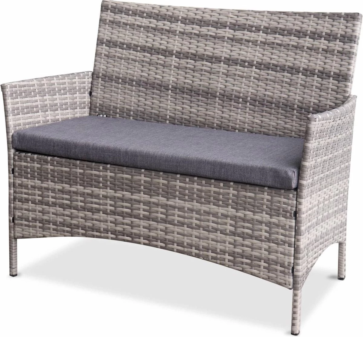 Alice's Garden Loungeset Moltès - 4 Plaatsen - Wicker - Kleine Set - Tinten Grijs/grijs - Image 5