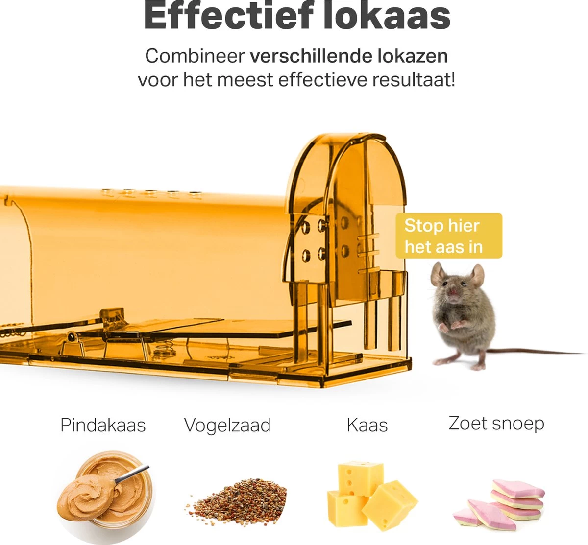 Vivid Green Diervriendelijke Muizenval Voor Binnen & Buiten - Muizenvallen - Muizenverjager - Mouse Trap - 2 Pack - Oranje - Image 4