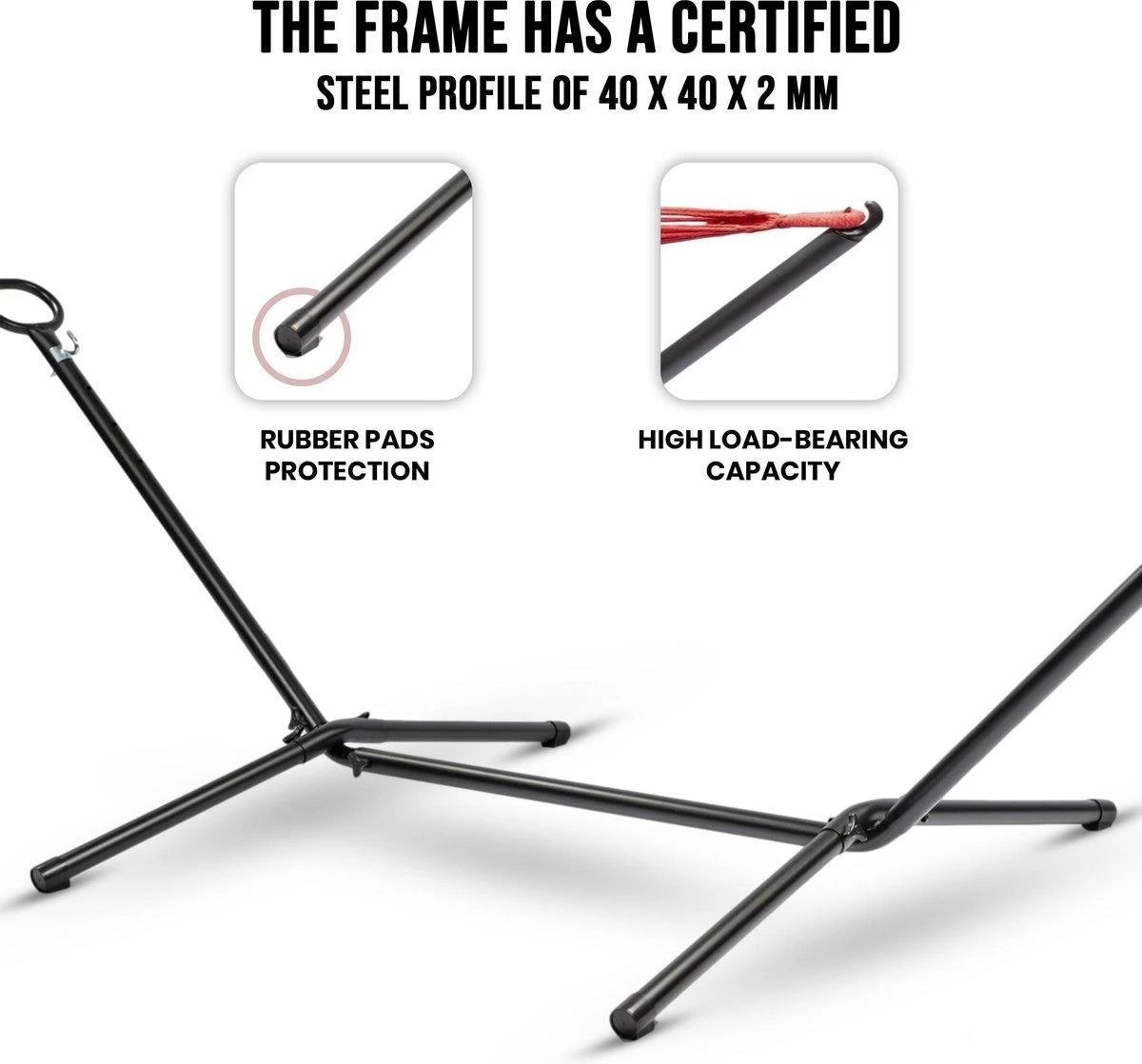 Pro Garden Standaard Voor Hangmat / Hangmat Standaard - Metaal - Zwart - Image 3