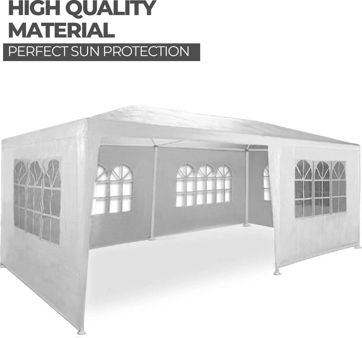 MaxxGarden Partytent - Paviljoen - 300 X 600 X 250 Cm - Met Zijwanden - Waterdicht Pro - 32mm Buizen – Wit - Image 5