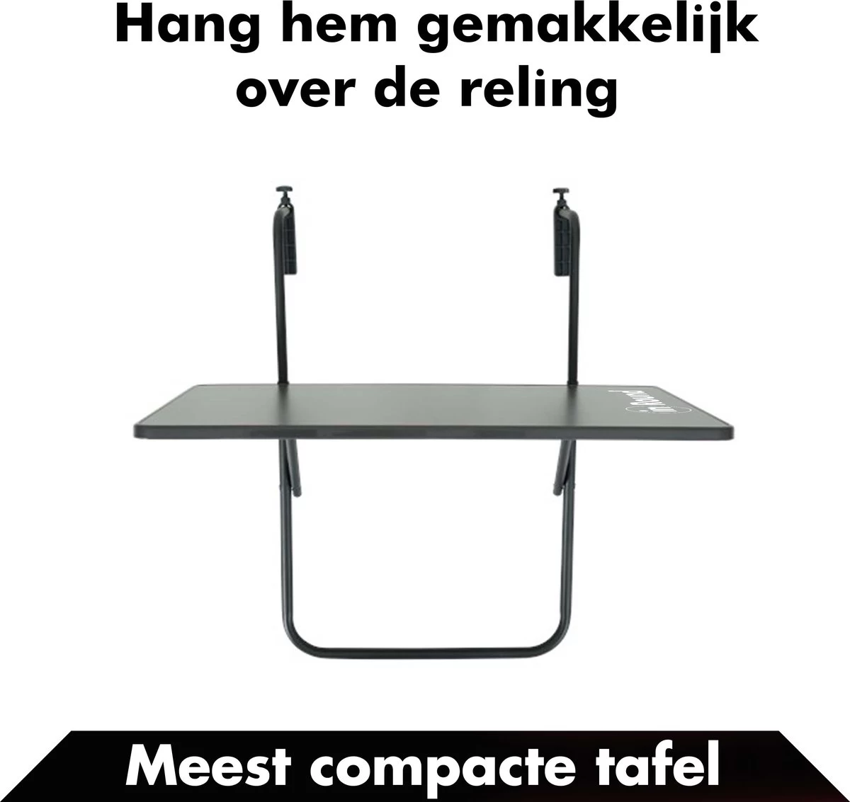 Balkontafel Inklapbaar – Zwart – 60 X 60 X 70 Cm – Hout Balkontafeltje Hangend Balkonbar Balkontafels Opklapbaar Hangtafel Balcony Table – Ophangbaar Voor Aan Het Balkon – Vouwtafel Wandtafel Inklapbare Tafel – Bijzettafel – Buiten Tafeltje Klaptafel - Image 7