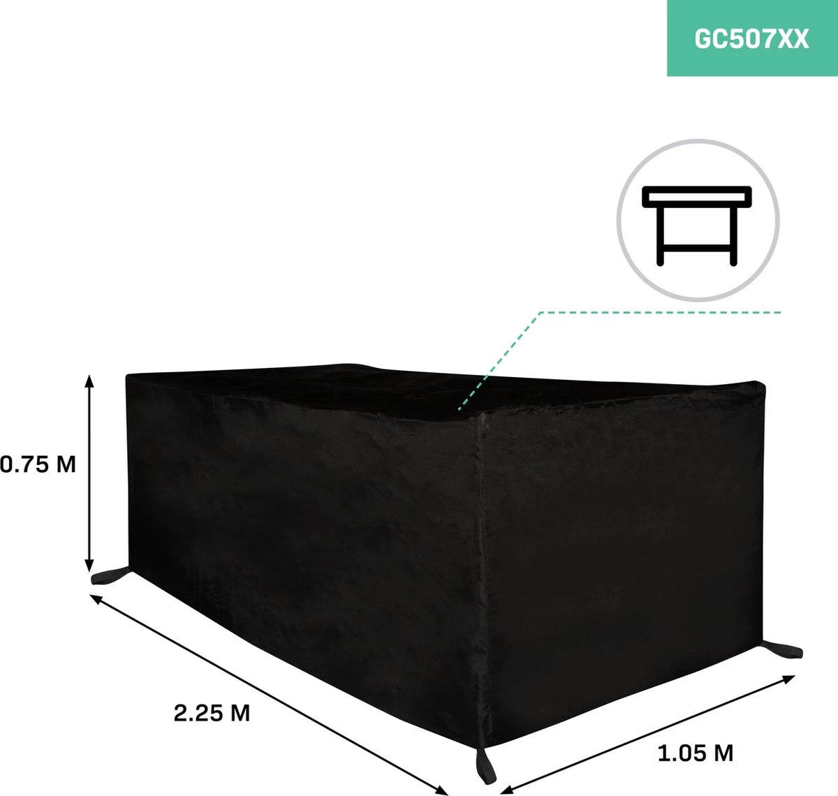VONROC Premium Tuintafel Hoes – 225x105x75cm – Beschermhoes Voor Tuintafel - Image 2