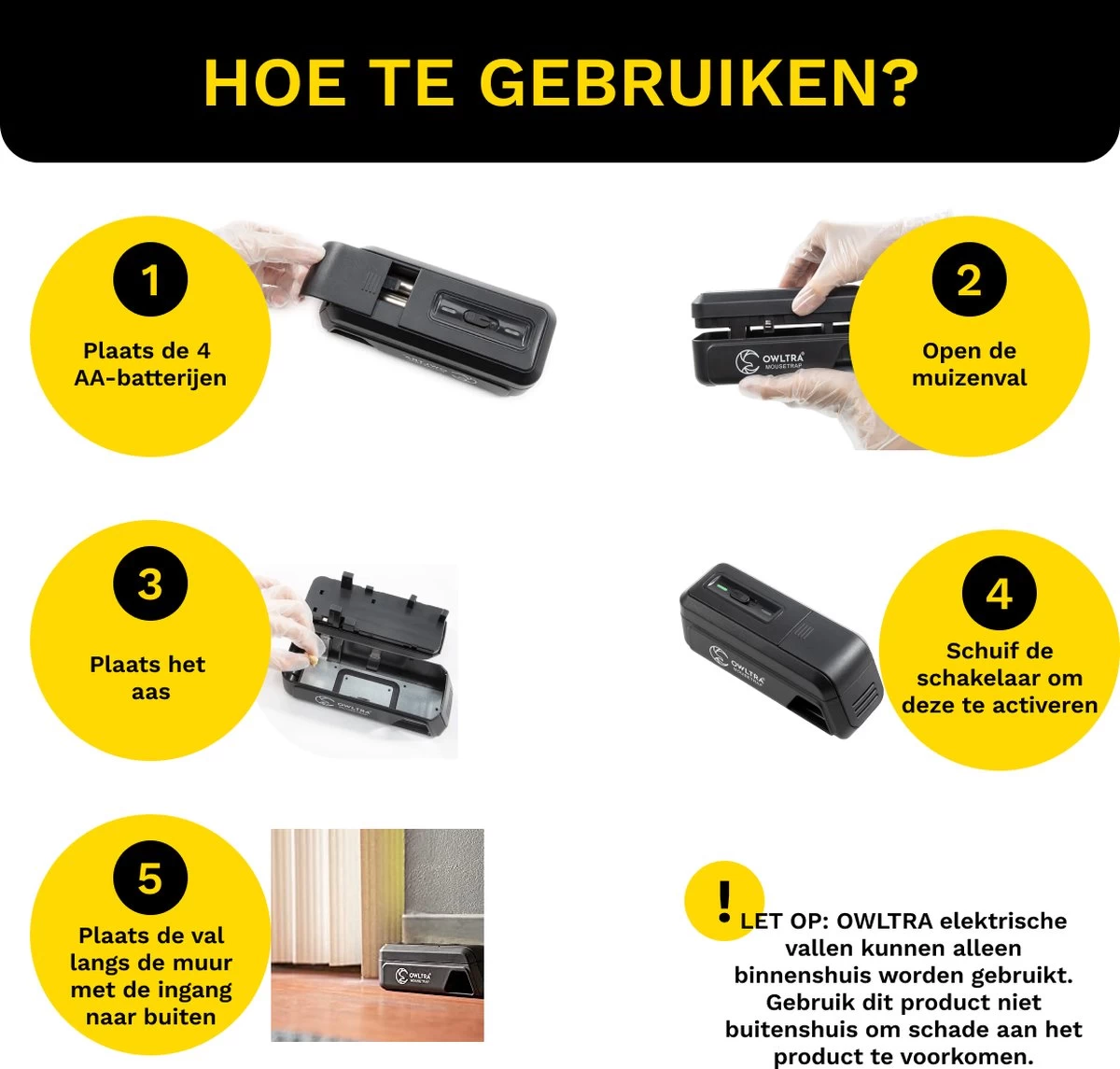 OWLTRA® Elektrische Muizenval - Ongediertebestrijding - Veilig & Hygiënisch - Effectief - Image 3
