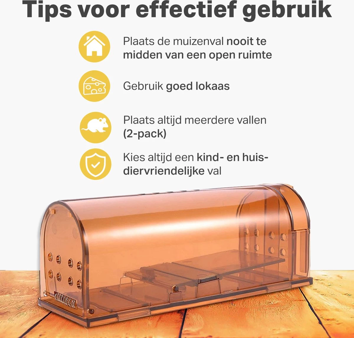 Vivid Green Diervriendelijke Muizenval Voor Binnen & Buiten - Muizenvallen - Muizenverjager - Mouse Trap - 2 Pack - Oranje - Image 6