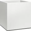 Elho Vivo Matt Finish Vierkant Wielen 40 - Grote Plantenbak Voor Binnen & Buiten - Gemaakt Van Gereycled Plastic - L 39 X W 39 X H 41 Cm - Wit