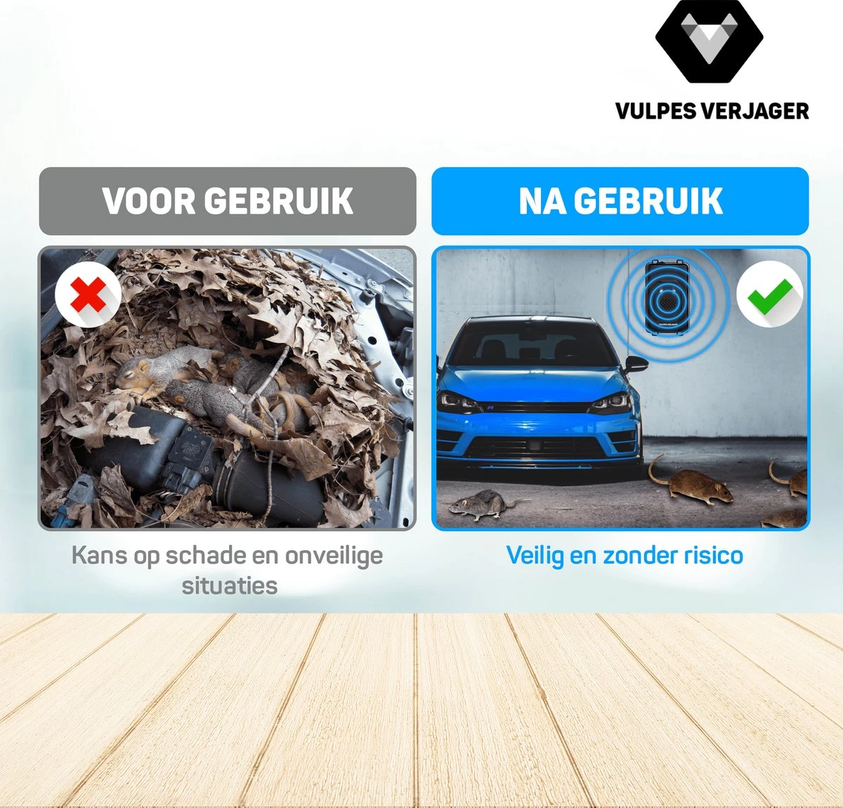 Vulpes Verjager® Marterverjager - Ongedierteverjager - Multifunctionele Set Binnen & Buiten - Batterijen, 12V & Auto Accu - Marters, Muizen & Ratten - Steenmarter Verjager PRO - 2 Stuks - Incl. E-book - Image 5