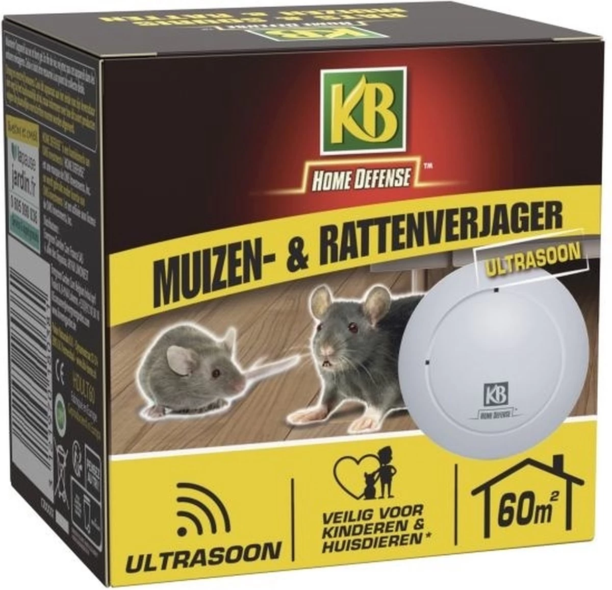 KB Home Defense Ratten- En Muizenverjager - Elektromagnetisch / Ultrasoon / Lichtflits - 220m2 Bereik - Diervriendelijk - Ongedierte Verjager - Image 6
