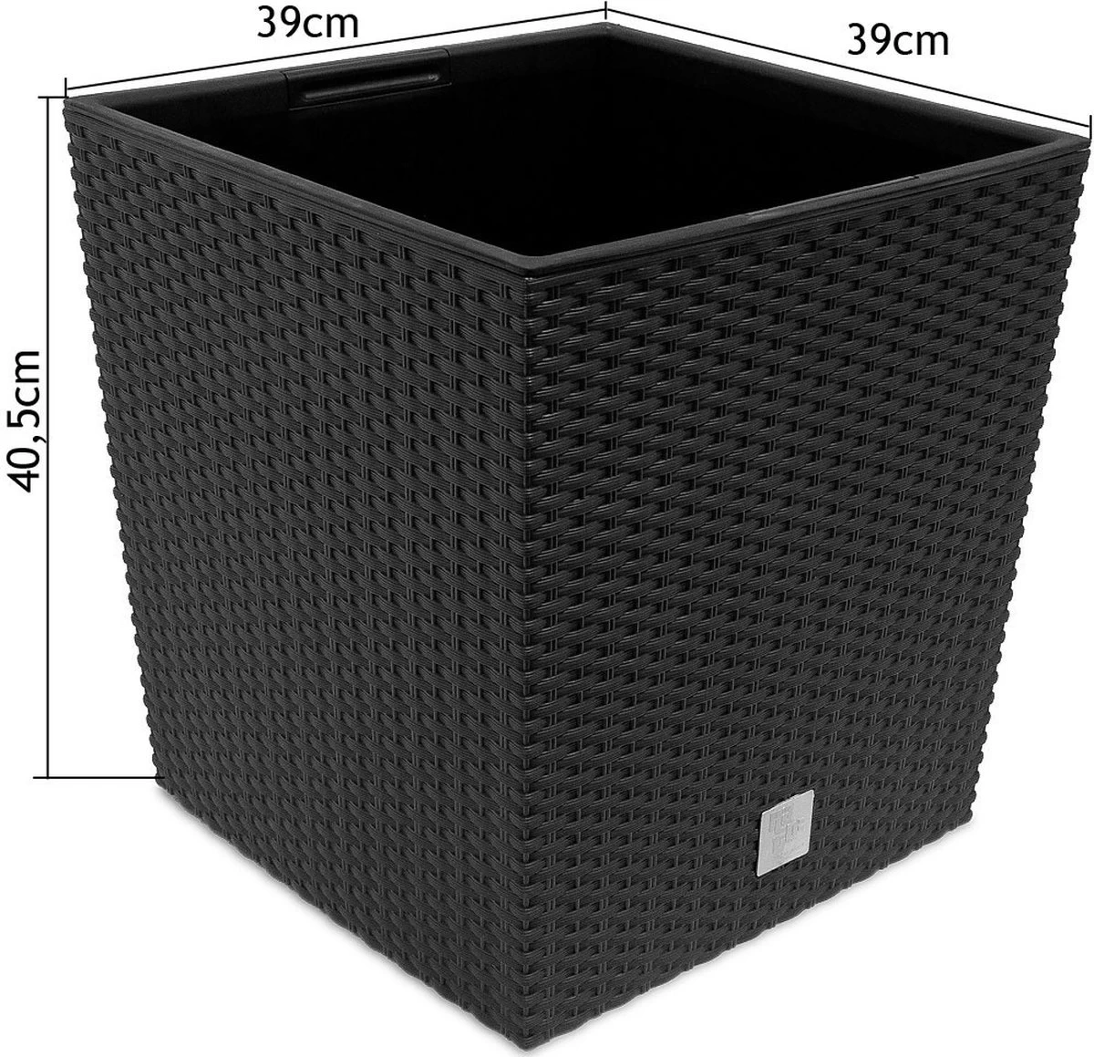 Prosperplast Kunststof Rato Rotan Bloempot/plantenpot Met Binnenpot Antraciet 40 Cm - Bloempotten Voor Binnen En Buiten - Image 2