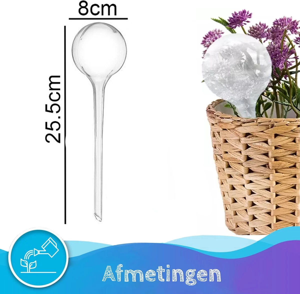 Summer Spark Waterdruppelaar Voor Planten 6 Stuks Transparant – 27 CM X 8 CM – 250 ML – Automatisch Watergeefsysteem Voor Kamerplanten – Planten Watergever Met Druppelsysteem – Waterbol - Image 2