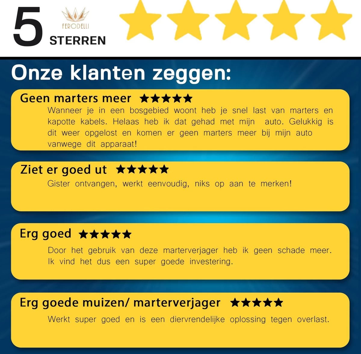 Ferodelli Marterverjager - Marter Verjager Auto - Muizenverjager - Batterijen - 12V - Stopcontact - Anti Marter - Huis - Image 9